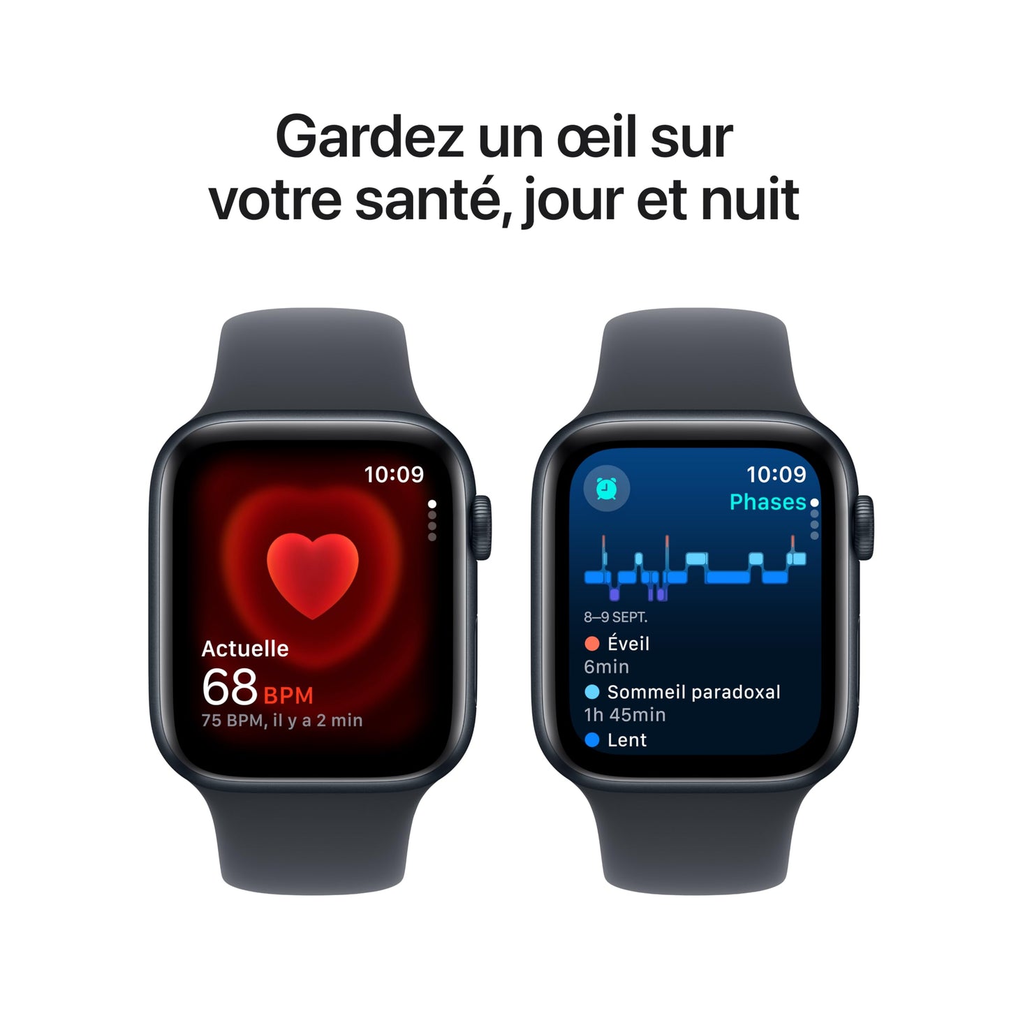 Apple Watch SE (2ᵉ génération) 40 mm GPS Montre connectée avec Boîtier en Aluminium lumière stellaire et Bracelet Sport lumière stellaire (S/M). Suivi activité et Sommeil, détection Accidents