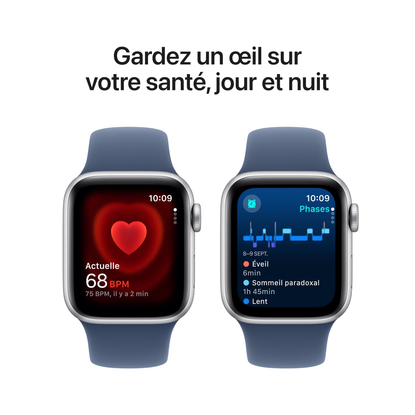 Apple Watch SE (2ᵉ gén) 44 mm GPS + Cellular Montre connectée avec Boîtier en aluminium minuit et Bracelet Sport minuit (M/L). Suivi activité et sommeil, détection accidents, suivi fréquence cardiaque