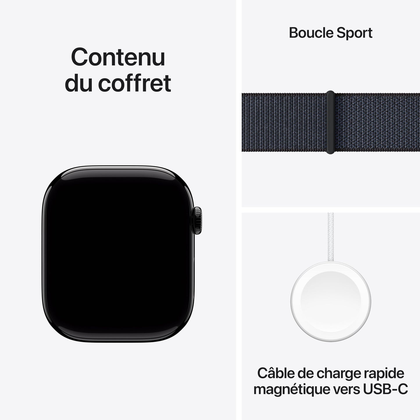 Apple Watch Series 10 (46 mm GPS) Montre connectée avec Boîtier en Aluminium Noir de Jais et Bracelet Sport Noir (S/M). Suivi de l’activité Physique, app ECG, écran Retina Toujours activé