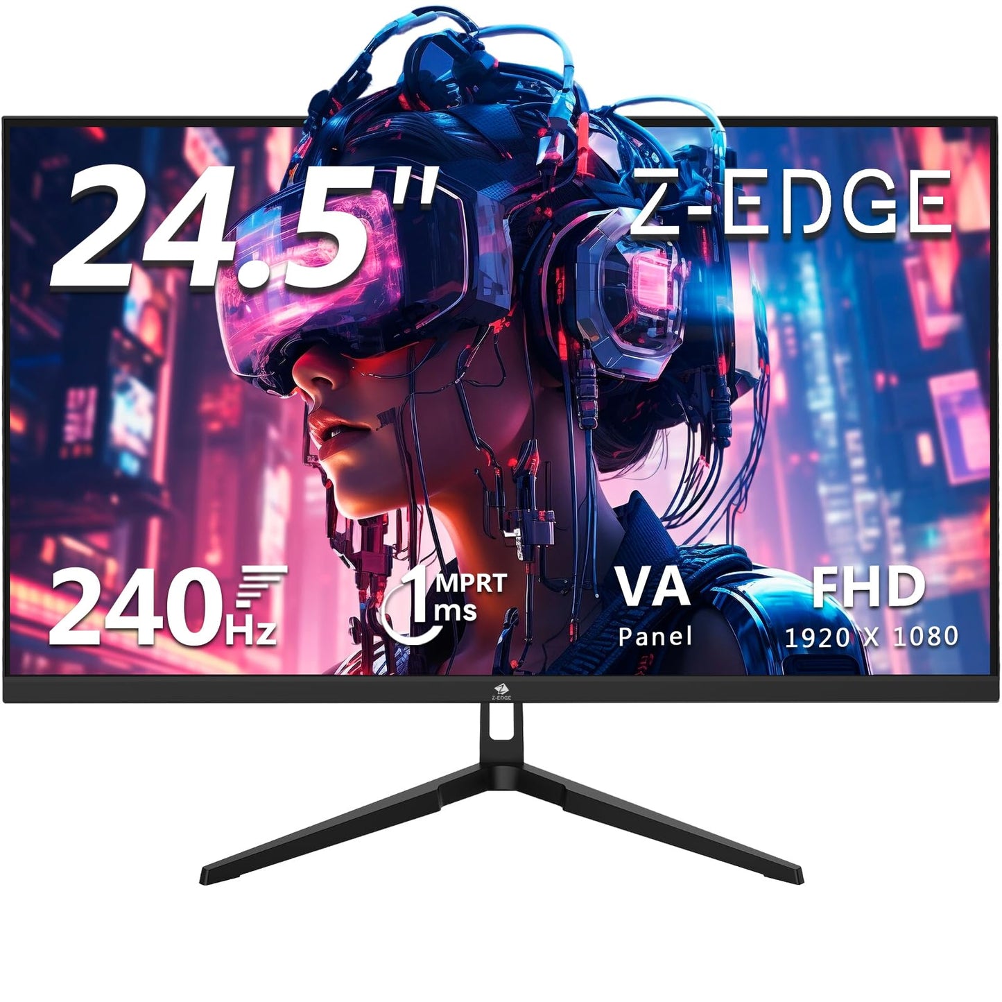 Z-Edge Ecran Pc Gamer Incurvé 27'' 240 Hz, 1ms MPRT, FHD(1920x1080), FreeSync, Moniteur Gaming LED 16:9 avec HDMI Câble, Inclinaison Réglable, 1500R, 350cd/m², 2* HDMI2.0 & 2* DP1.2, 178° Angle Vue