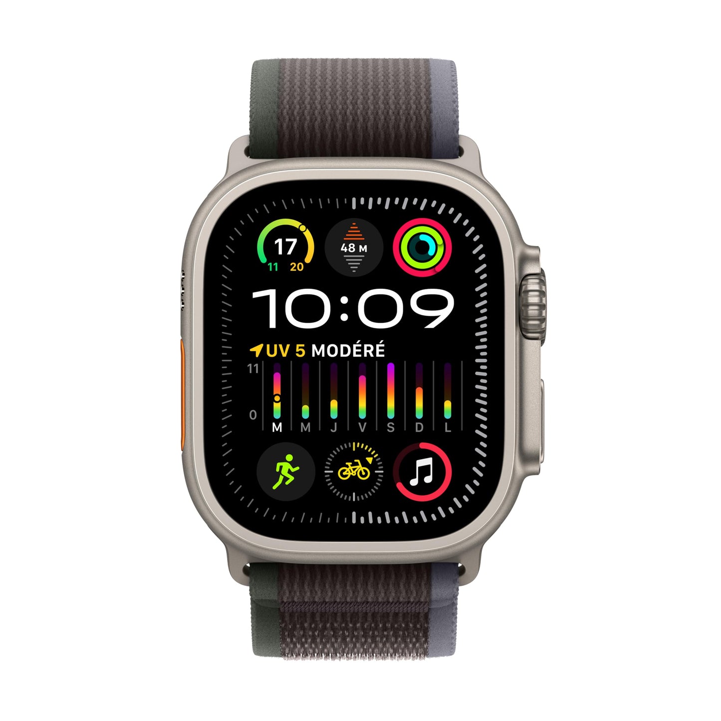 Apple Watch Ultra 2 (49 mm GPS + Cellular) Montre de Sport connectée avec Boîtier en Titane Naturel et Bracelet Milanais Titane Naturel (Medium). Suivi de l’activité, Neutre en Carbone