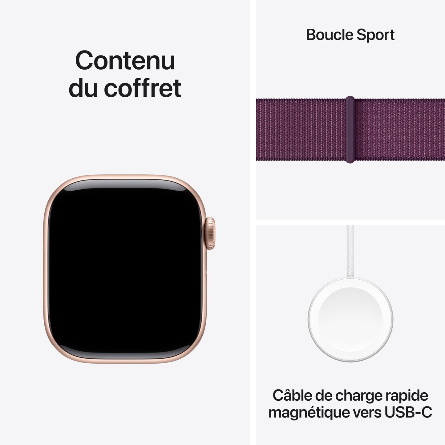 Apple Watch Series 10 (42 mm GPS + Cellular) Montre connectée avec Boîtier en Aluminium Noir de Jais et Bouchle Sport Encre Violette. Suivi de l’activité Physique, app ECG, Neutre en Carbone