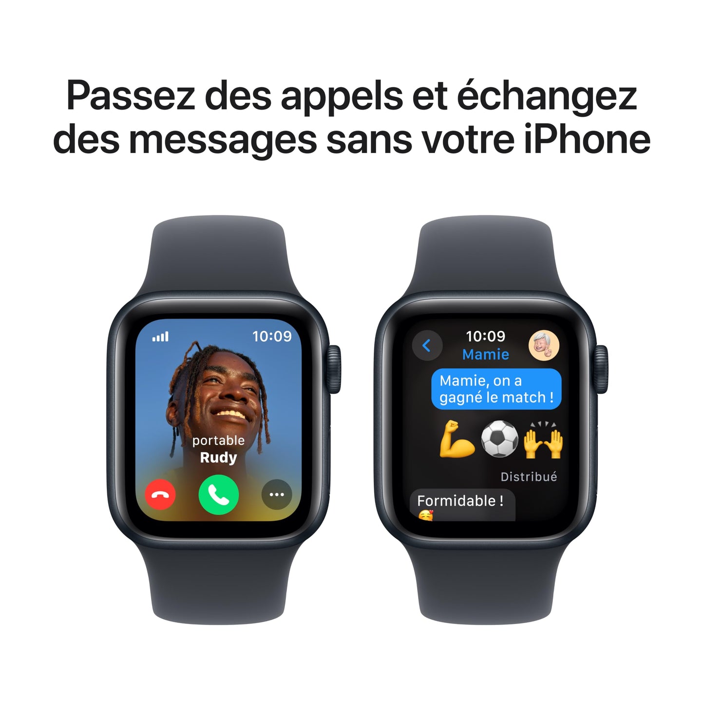 Apple Watch SE (2ᵉ gén) 44 mm GPS + Cellular Montre connectée avec Boîtier en aluminium minuit et Bracelet Sport minuit (M/L). Suivi activité et sommeil, détection accidents, suivi fréquence cardiaque