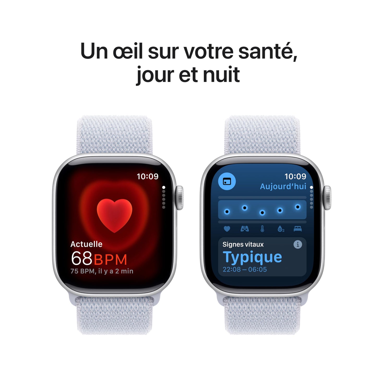 Apple Watch Series 10 (42 mm GPS + Cellular) Montre connectée avec Boîtier en Aluminium Noir de Jais et Bouchle Sport Encre Violette. Suivi de l’activité Physique, app ECG, Neutre en Carbone