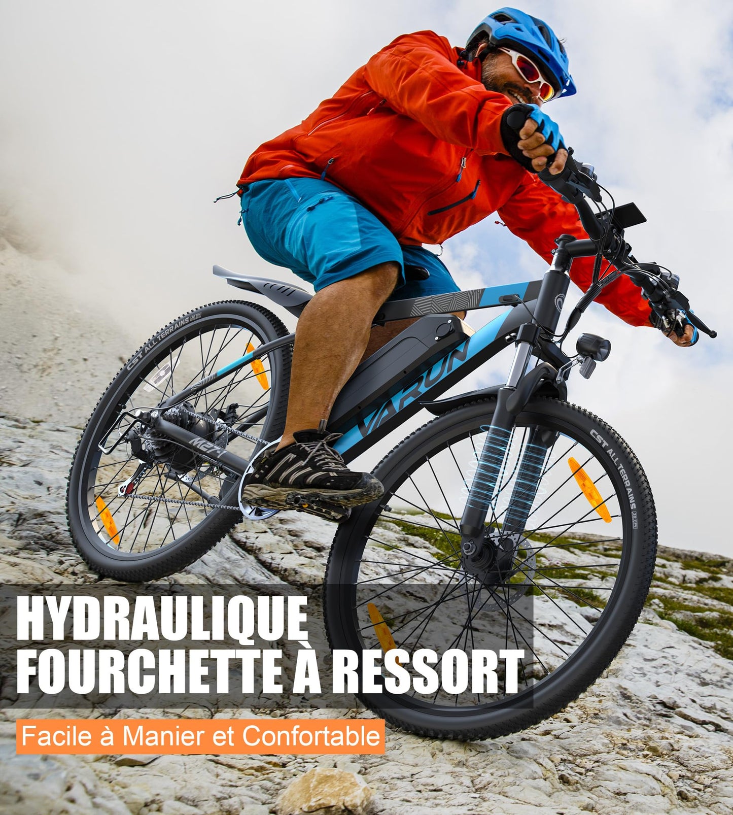 VARUN Velo Electrique, 24"/26"/27.5" VTT Électrique avec 48V/36V Batterie, Jusqu'à 55-100KM, 250W Moteur, Vélo Électrique Homme Femme avec 21/1 Vitesses, Écran LCD, Ville E-Bike avec Pédalage Assisté