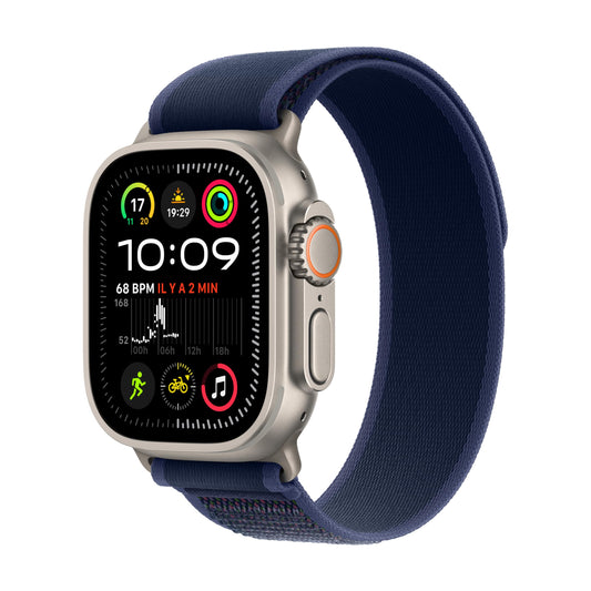 Apple Watch Ultra 2 (49 mm GPS + Cellular) Montre de Sport connectée avec Boîtier en Titane Naturel et Bracelet Milanais Titane Naturel (Medium). Suivi de l’activité, Neutre en Carbone