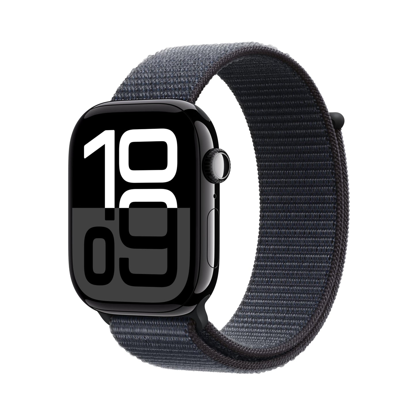 Apple Watch Series 10 (42 mm GPS + Cellular) Montre connectée avec Boîtier en Aluminium Noir de Jais et Bouchle Sport Encre Violette. Suivi de l’activité Physique, app ECG, Neutre en Carbone