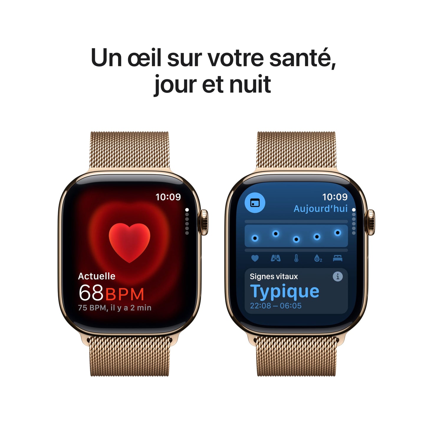 Apple Watch Series 10 (46 mm GPS + Cellular) Montre connectée avec Boîtier en Titane Naturel et Bracelet Sport Gris minéral (S/M). Suivi de l’activité Physique, app ECG, écran Retina Toujours activé