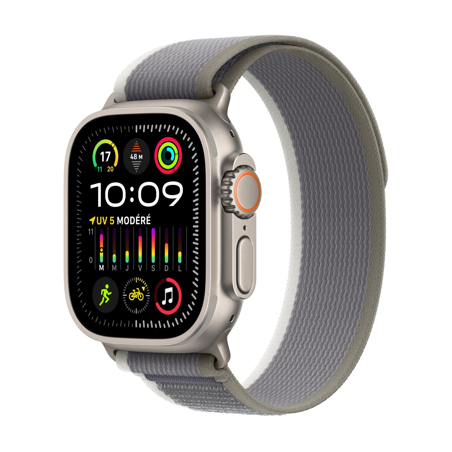 Apple Watch Ultra 2 (49 mm GPS + Cellular) Montre de Sport connectée avec Boîtier en Titane Naturel et Bracelet Milanais Titane Naturel (Medium). Suivi de l’activité, Neutre en Carbone