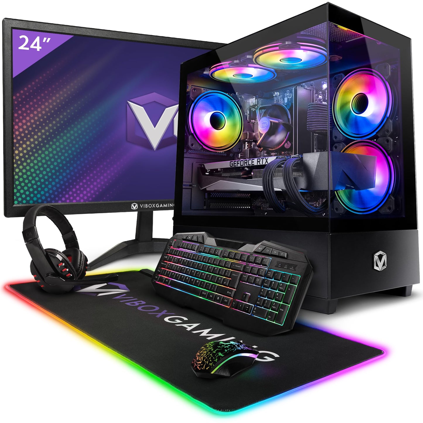 Vibox III-171 PC Gamer - 8 Core Intel i7 9700KF Processeur 4.8GHz - Nvidia RTX 4060 8Go - 16Go RAM - 1To SSD - Windows 11 - WiFi