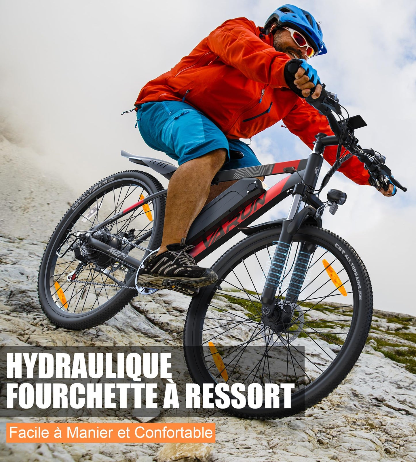 VARUN Velo Electrique, 24"/26"/27.5" VTT Électrique avec 48V/36V Batterie, Jusqu'à 55-100KM, 250W Moteur, Vélo Électrique Homme Femme avec 21/1 Vitesses, Écran LCD, Ville E-Bike avec Pédalage Assisté
