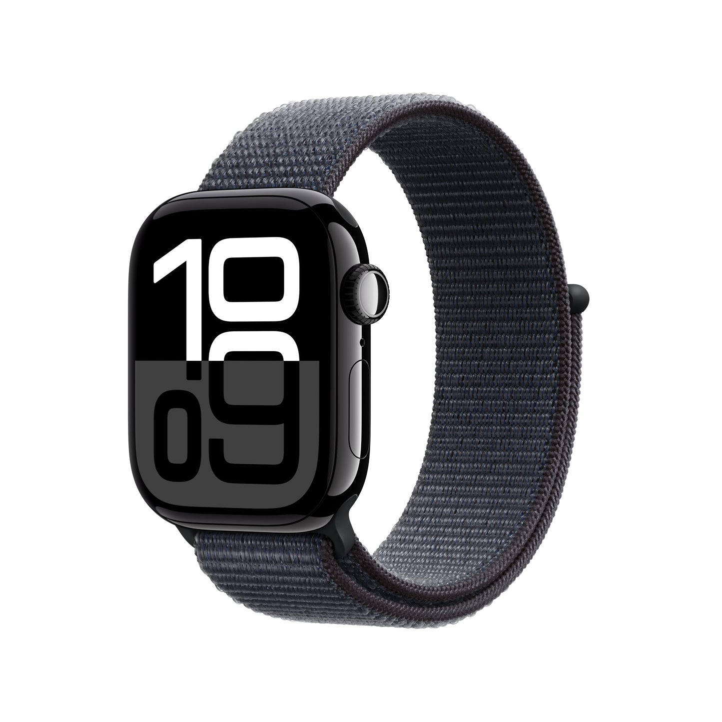 Apple Watch Series 10 (42 mm GPS + Cellular) Montre connectée avec Boîtier en Aluminium Noir de Jais et Bouchle Sport Encre Violette. Suivi de l’activité Physique, app ECG, Neutre en Carbone