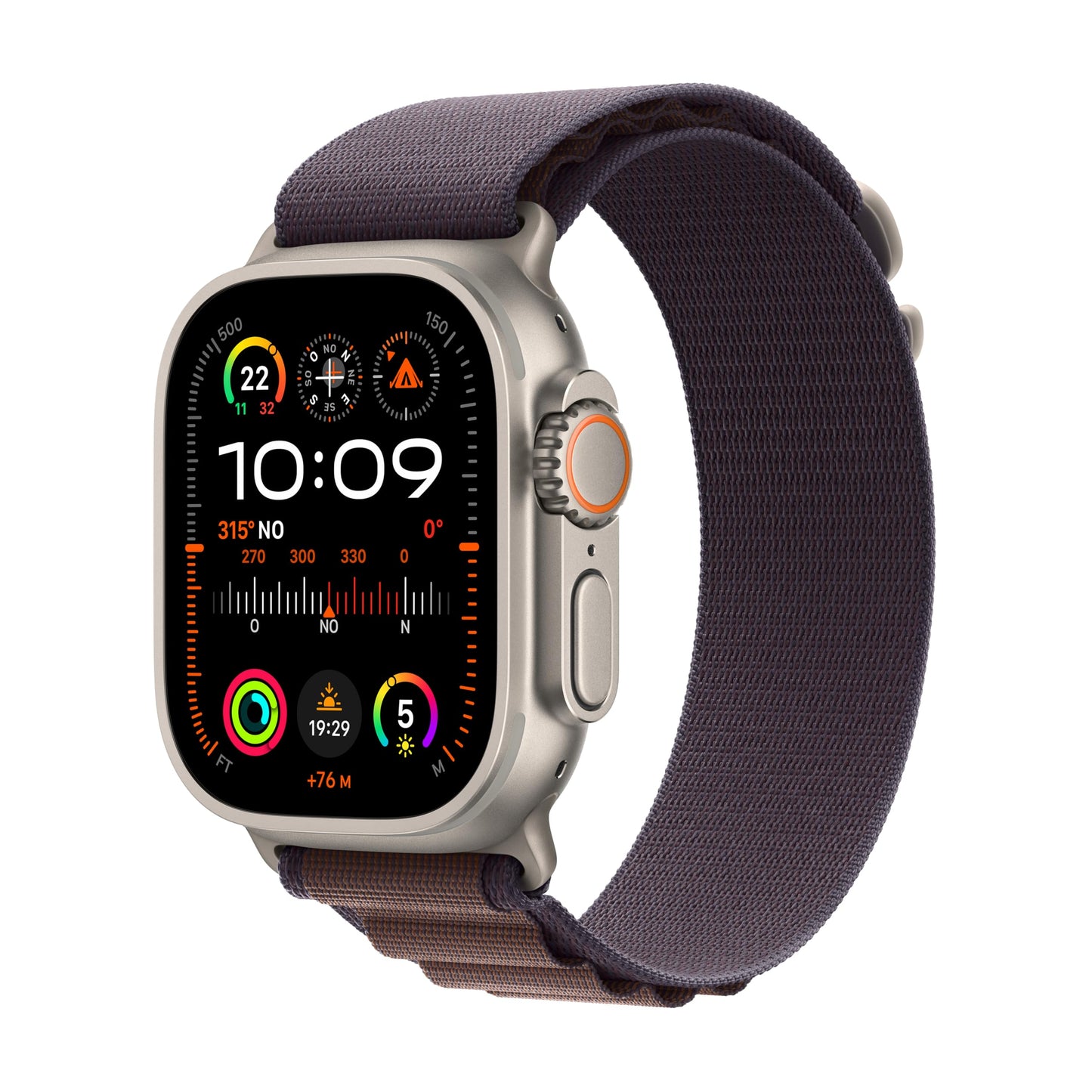 Apple Watch Ultra 2 (49 mm GPS + Cellular) Montre de Sport connectée avec Boîtier en Titane Naturel et Bracelet Milanais Titane Naturel (Medium). Suivi de l’activité, Neutre en Carbone