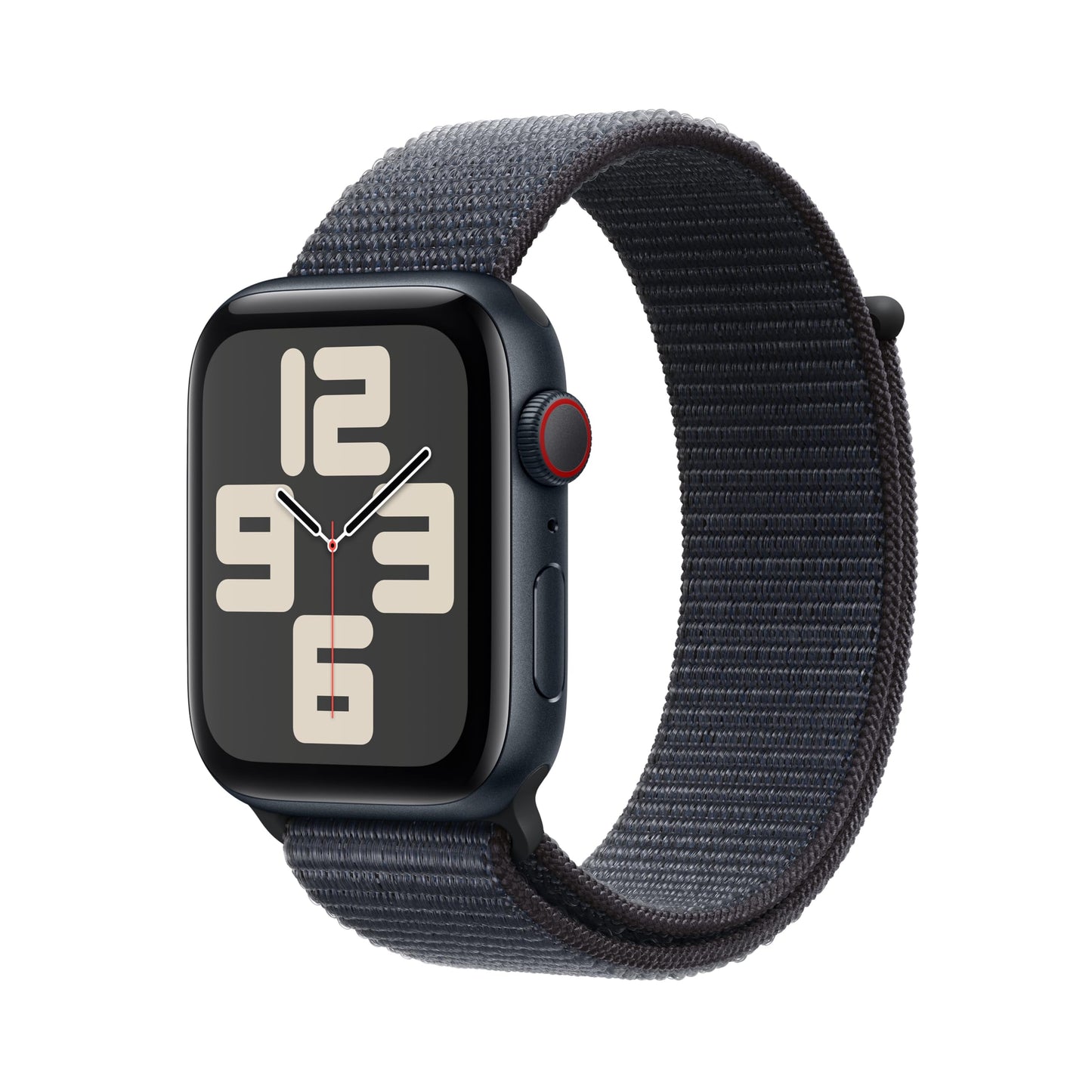 Apple Watch SE (2ᵉ gén) 44 mm GPS + Cellular Montre connectée avec Boîtier en aluminium minuit et Bracelet Sport minuit (M/L). Suivi activité et sommeil, détection accidents, suivi fréquence cardiaque