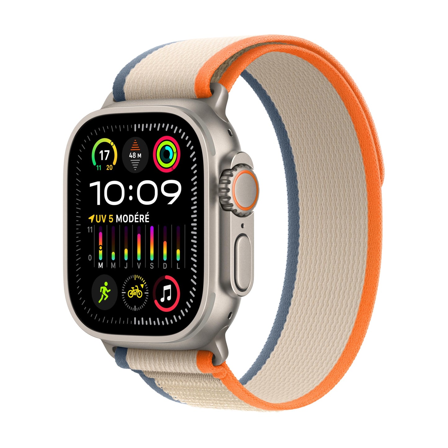 Apple Watch Ultra 2 (49 mm GPS + Cellular) Montre de Sport connectée avec Boîtier en Titane Naturel et Bracelet Milanais Titane Naturel (Medium). Suivi de l’activité, Neutre en Carbone