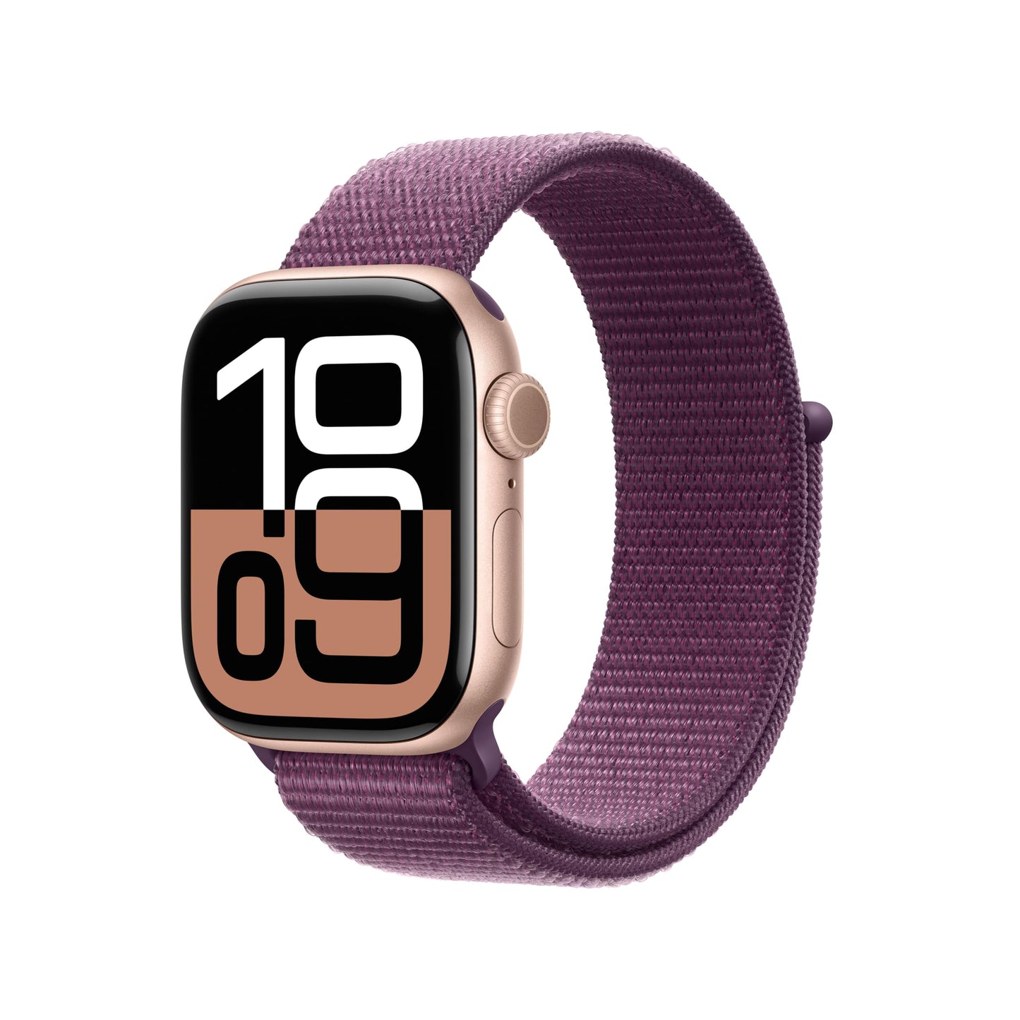 Apple Watch Series 10 (42 mm GPS + Cellular) Montre connectée avec Boîtier en Aluminium Noir de Jais et Bouchle Sport Encre Violette. Suivi de l’activité Physique, app ECG, Neutre en Carbone