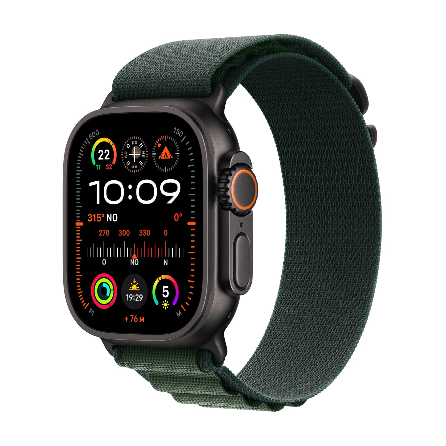 Apple Watch Ultra 2 (49 mm GPS + Cellular) Montre de Sport connectée avec Boîtier en Titane Naturel et Bracelet Milanais Titane Naturel (Medium). Suivi de l’activité, Neutre en Carbone