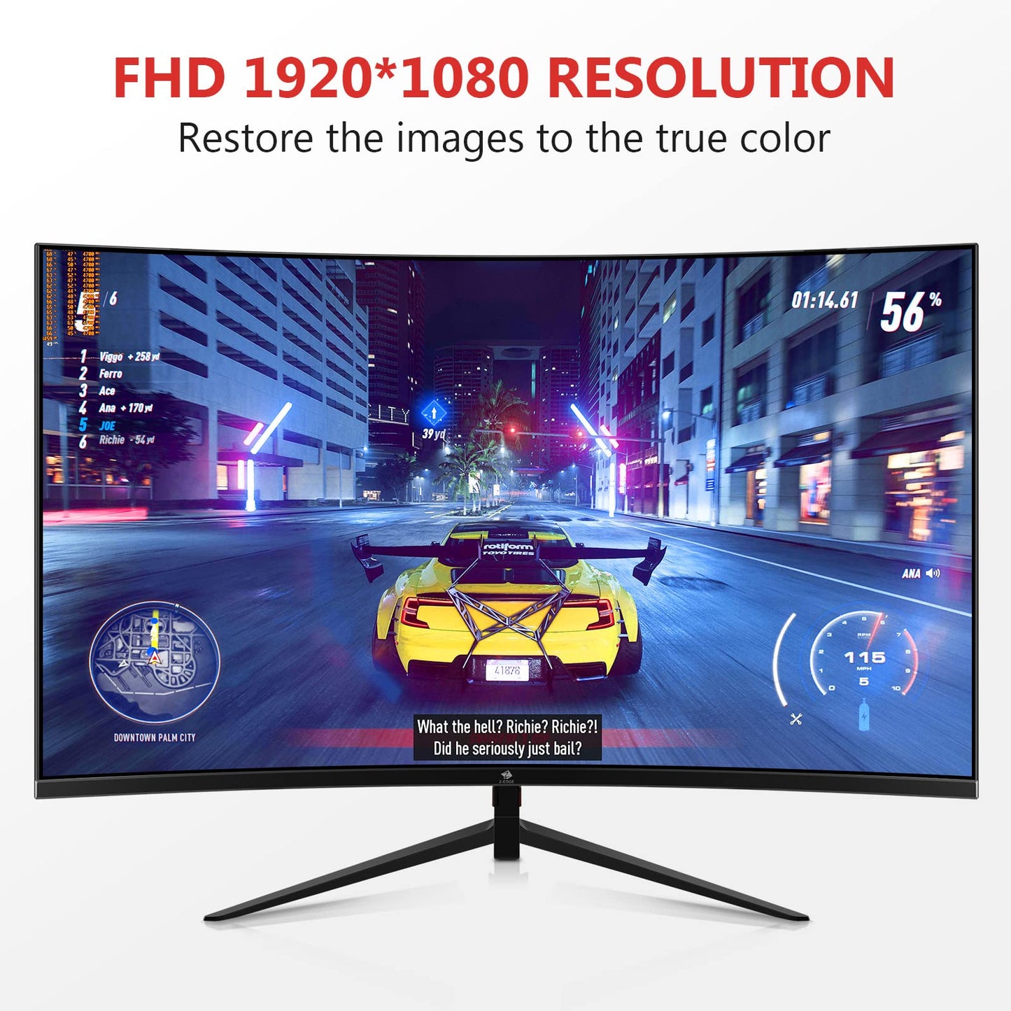 Z-Edge Ecran Pc Gamer Incurvé 27'' 240 Hz, 1ms MPRT, FHD(1920x1080), FreeSync, Moniteur Gaming LED 16:9 avec HDMI Câble, Inclinaison Réglable, 1500R, 350cd/m², 2* HDMI2.0 & 2* DP1.2, 178° Angle Vue