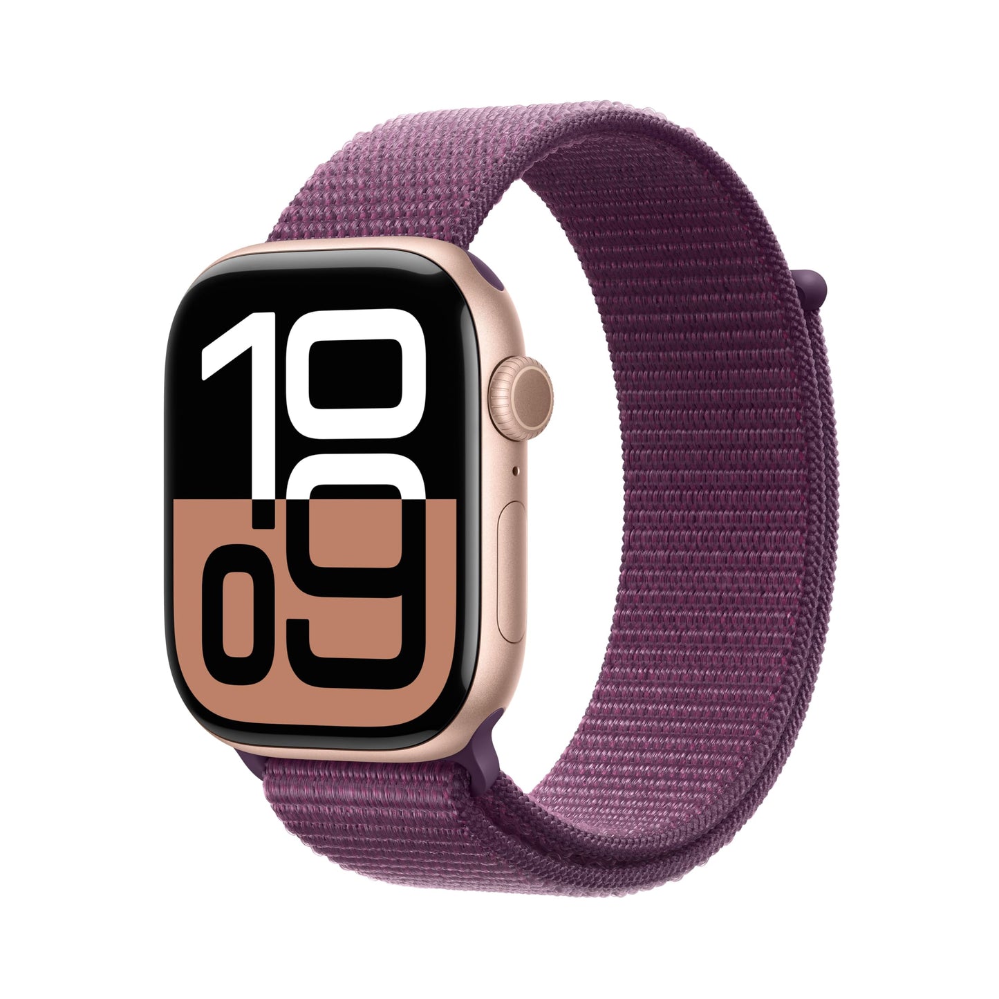 Apple Watch Series 10 (42 mm GPS + Cellular) Montre connectée avec Boîtier en Aluminium Noir de Jais et Bouchle Sport Encre Violette. Suivi de l’activité Physique, app ECG, Neutre en Carbone