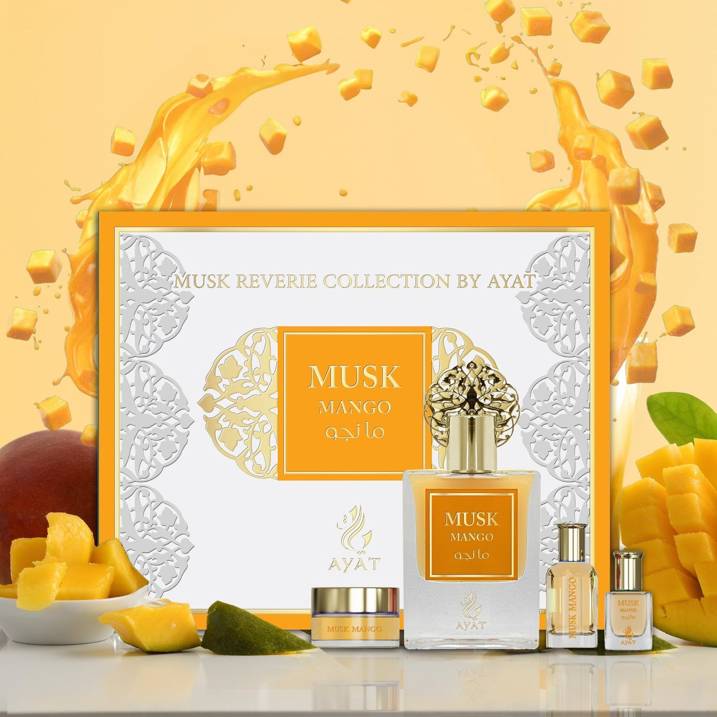 Ayat Perfumes – Coffret Prestige Complet Musk Collection - Eau de Parfum 50ml, Musc 5ml, Huiles Parfumée 12ml & Pommade de 18gr – Parfum Dubai (Musk Pomegranate)