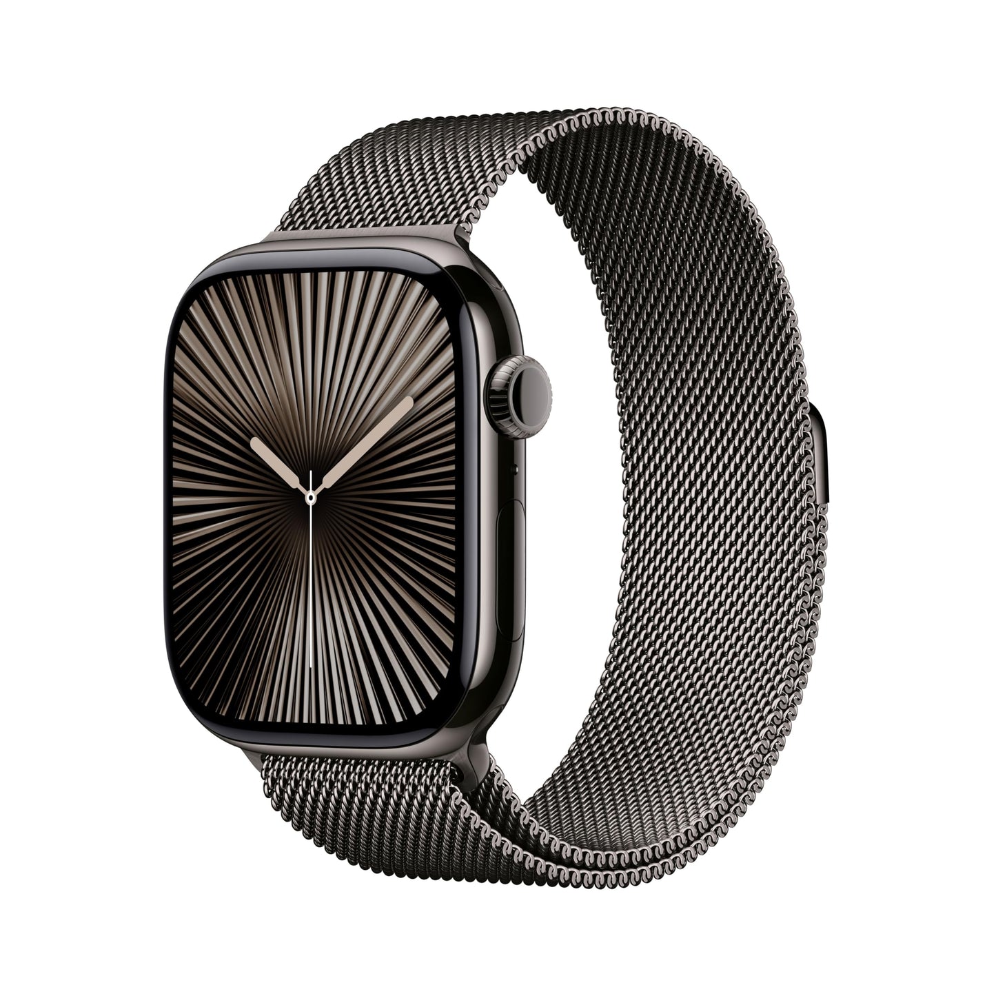 Apple Watch Series 10 (46 mm GPS + Cellular) Montre connectée avec Boîtier en Titane Naturel et Bracelet Sport Gris minéral (S/M). Suivi de l’activité Physique, app ECG, écran Retina Toujours activé