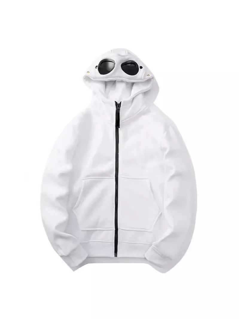 Couple CP Autumn and Winter New Fashion Zip-up sweatshirt jacket Leisure Hoodie Men and Women Couple Special Round Lens Cap