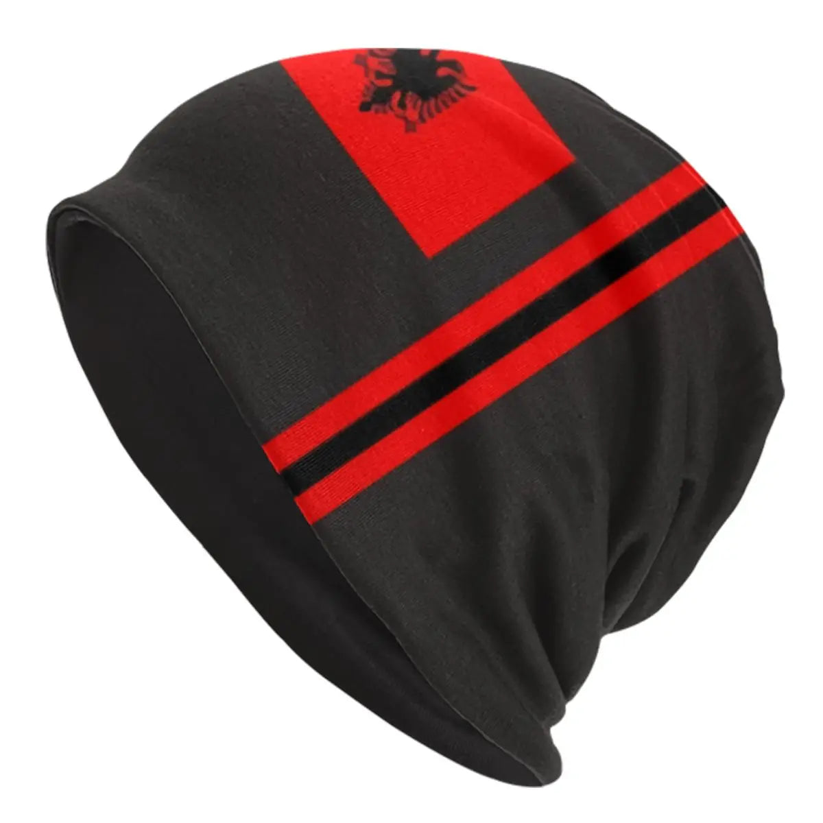 Albanian Flag Pattern Beanie Cap Unisex Winter Warm Bonnet Knitted Hats Fashion Albania Patriotic Skullies Beanies Hats For