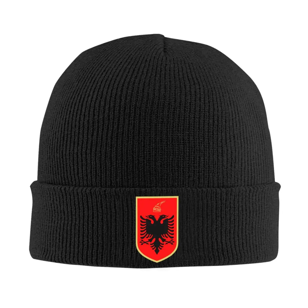 Custom Emblem Of Albania Eagle Bonnet Hats Hip Hop Knit Hat For Women Men Warm Winter Albanian Patriotic Skullies Beanies Caps