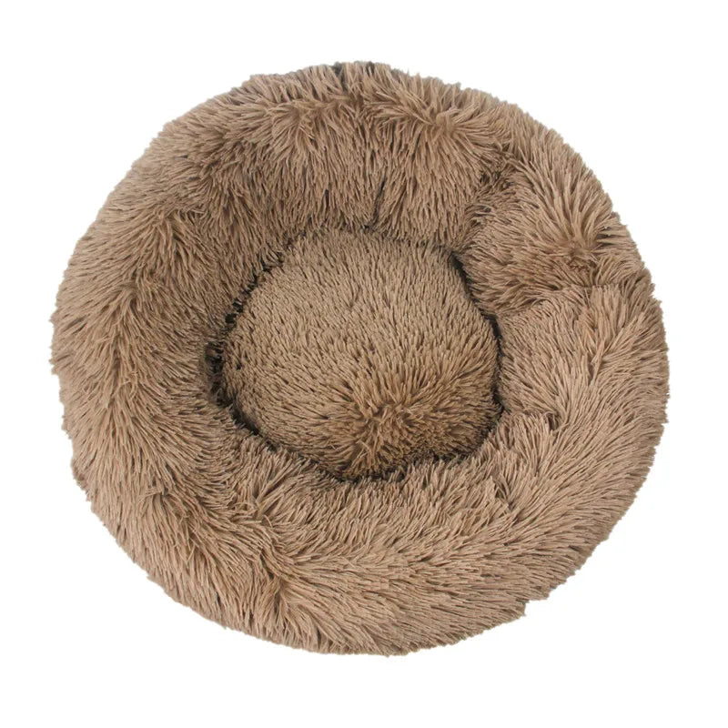 40-110cm Round Pet Bed for Large Dog Bed Super Soft Cat Bed Long Plush Dog House for Medium Dog House Winter Warm Sleeping