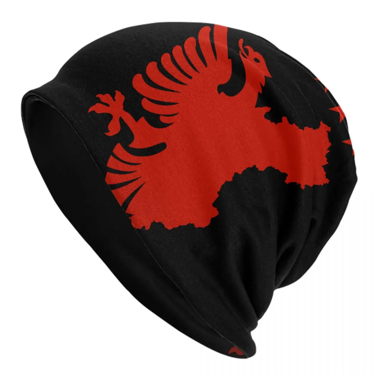 Albanian Flag Pattern Beanie Cap Unisex Winter Warm Bonnet Knitted Hats Fashion Albania Patriotic Skullies Beanies Hats For