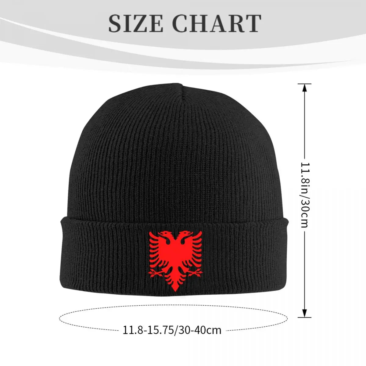 ALBANIA Flag Black Eagle On Red Knit Hat Beanie Autumn Winter Hat Warm Casual Caps Men Women Gifts