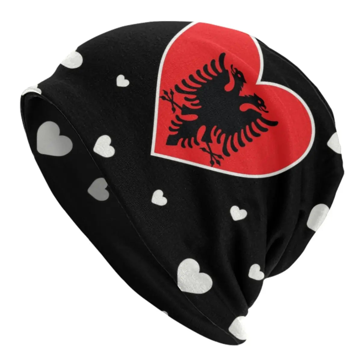 Albanian Flag Pattern Beanie Cap Unisex Winter Warm Bonnet Knitted Hats Fashion Albania Patriotic Skullies Beanies Hats For