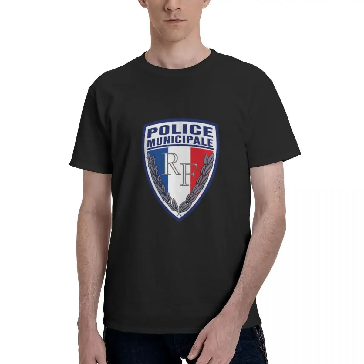 FRENCH MUNICIPAL POLICE INSIGNIA 100% Cotton T-shirt Unisex Funny T Shirts Men O-Neck Short Sleeve S-6XL