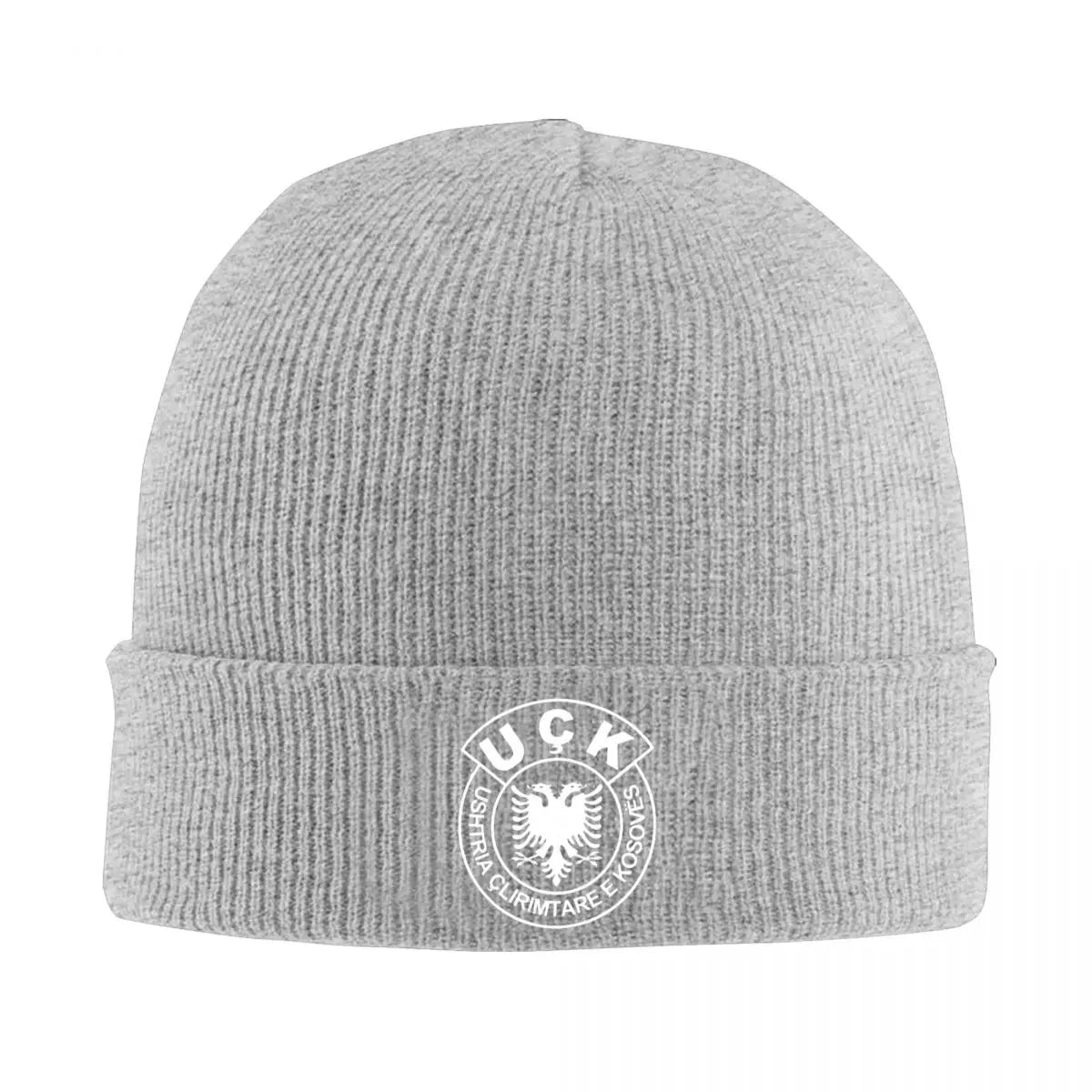Uck Albanian Eagle Beanie Hats White Logo Skullies Beanies Kpop Elastic Female Male Caps Autumn Pattern Retro Bonnet Hats Gift