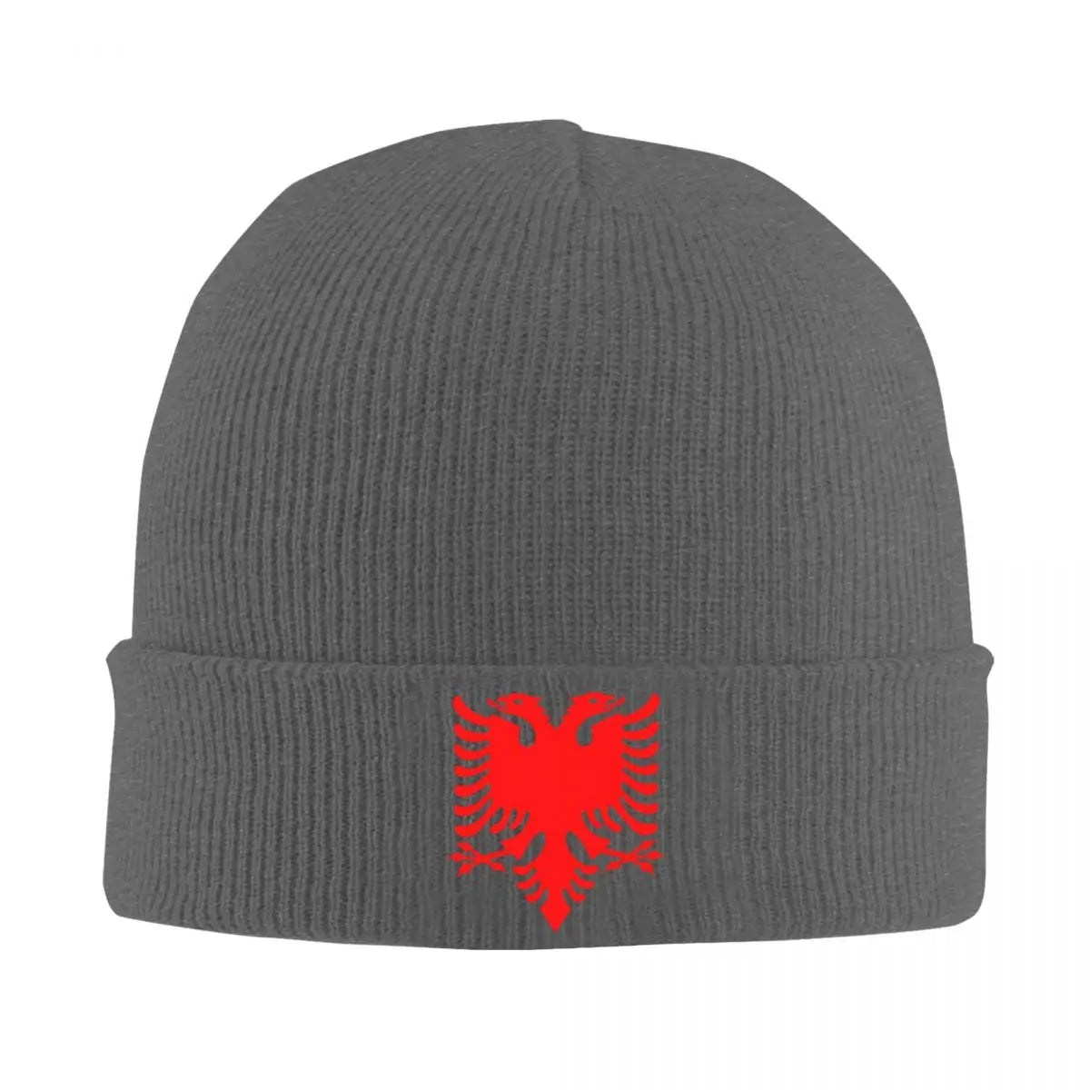 ALBANIA Flag Black Eagle On Red Knit Hat Beanie Autumn Winter Hat Warm Casual Caps Men Women Gifts