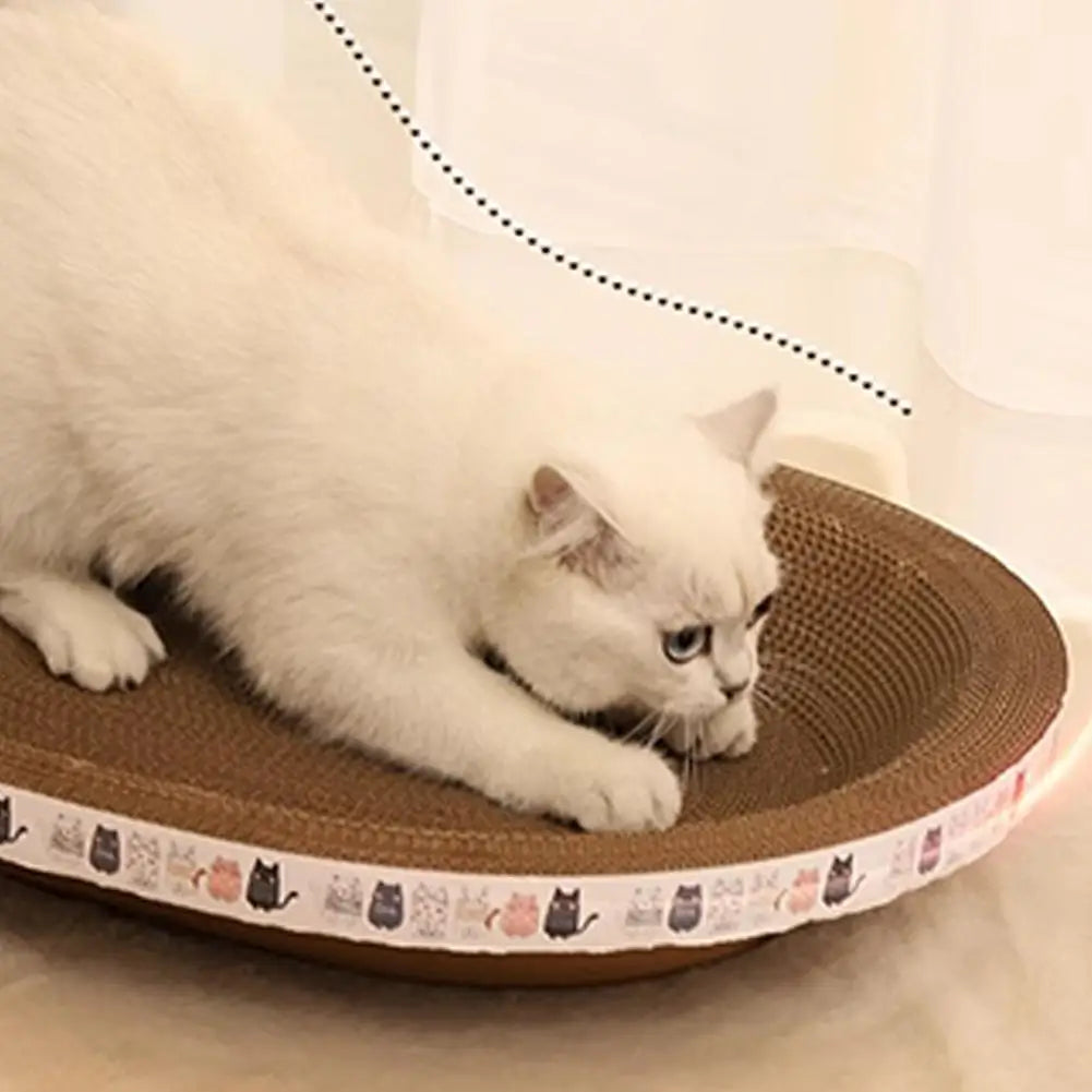 Cat Scratcher Cardboard Round Oval Cat Scratch Pad Bowl Nest for Indoor Cats Grinding Claw Round Cat Scratching Board