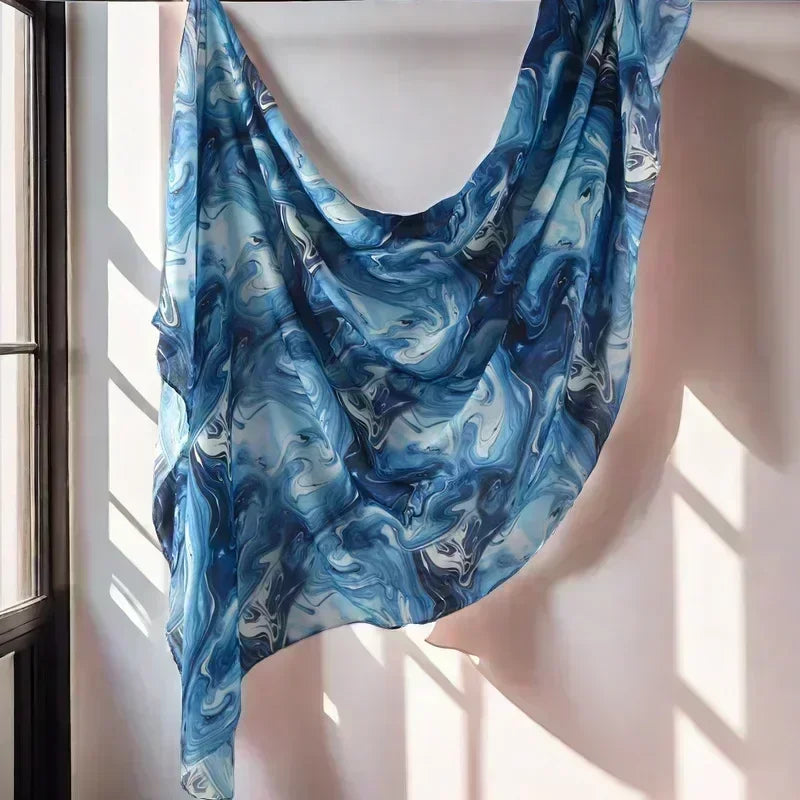 Watercolour Floral Printed Breathable Light Weight Soft Cotton Rayon Viscose Woven Muslim Women Shawl Hijab Scarf