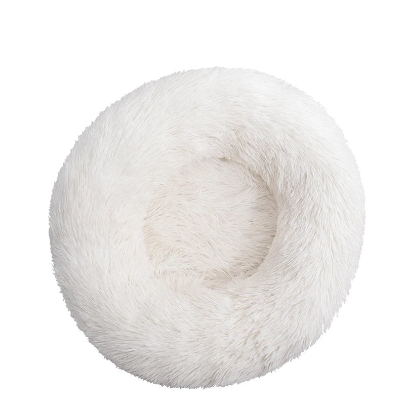 40-110cm Round Pet Bed for Large Dog Bed Super Soft Cat Bed Long Plush Dog House for Medium Dog House Winter Warm Sleeping