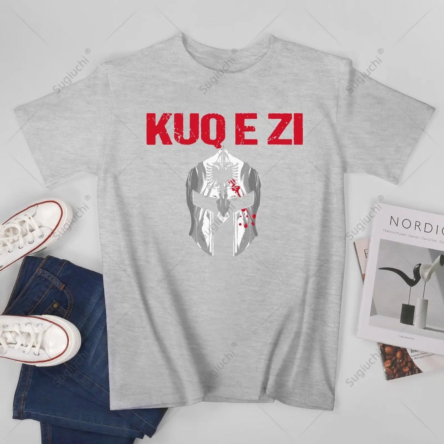Unisex Men Albania Flag Albanian Kuq E Zi Shqipe Tshirt Tees T Shirts Women Boys 100% Cotton T-Shirt