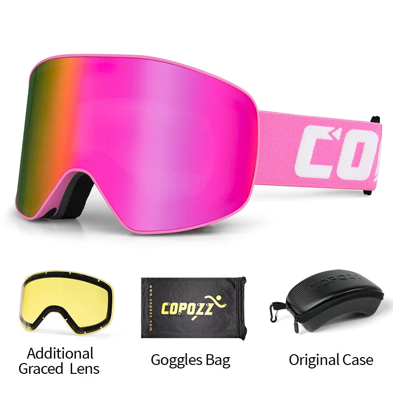 COPOZZ Brand Ski Goggles Men Women double layers big Snowboard Goggles Anti-fog UV400 Skate Skiing Snowboard Goggles