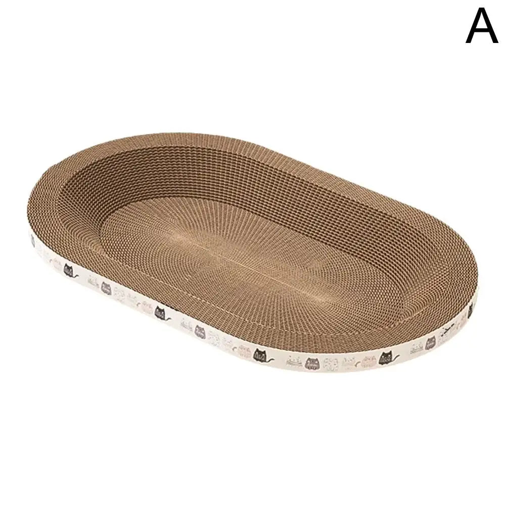 Cat Scratcher Cardboard Round Oval Cat Scratch Pad Bowl Nest for Indoor Cats Grinding Claw Round Cat Scratching Board