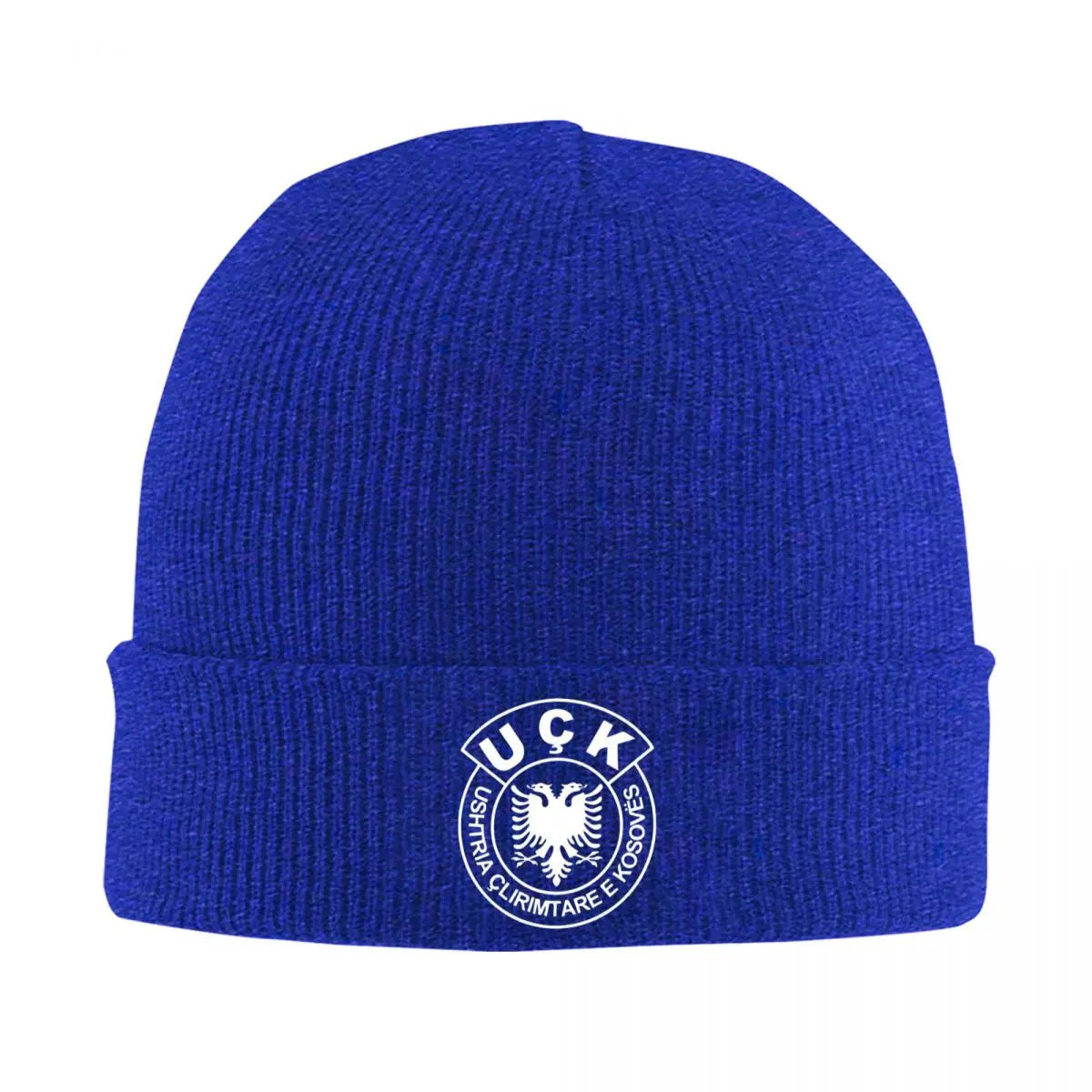 Uck Albanian Eagle Beanie Hats White Logo Skullies Beanies Kpop Elastic Female Male Caps Autumn Pattern Retro Bonnet Hats Gift