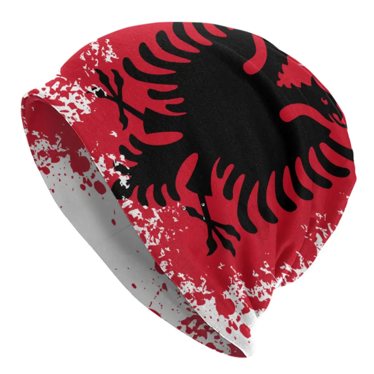 Albanian Flag Pattern Beanie Cap Unisex Winter Warm Bonnet Knitted Hats Fashion Albania Patriotic Skullies Beanies Hats For