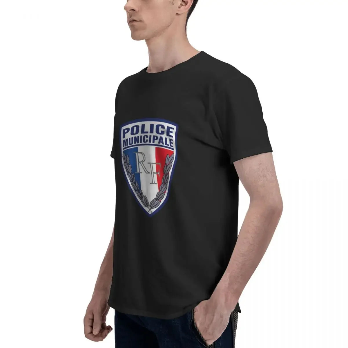 FRENCH MUNICIPAL POLICE INSIGNIA 100% Cotton T-shirt Unisex Funny T Shirts Men O-Neck Short Sleeve S-6XL