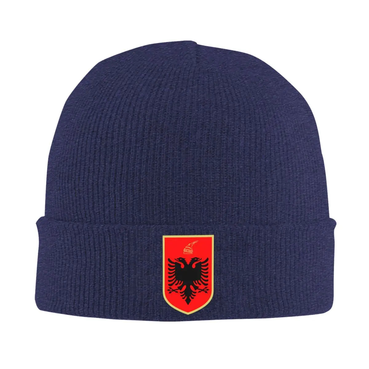 Custom Emblem Of Albania Eagle Bonnet Hats Hip Hop Knit Hat For Women Men Warm Winter Albanian Patriotic Skullies Beanies Caps