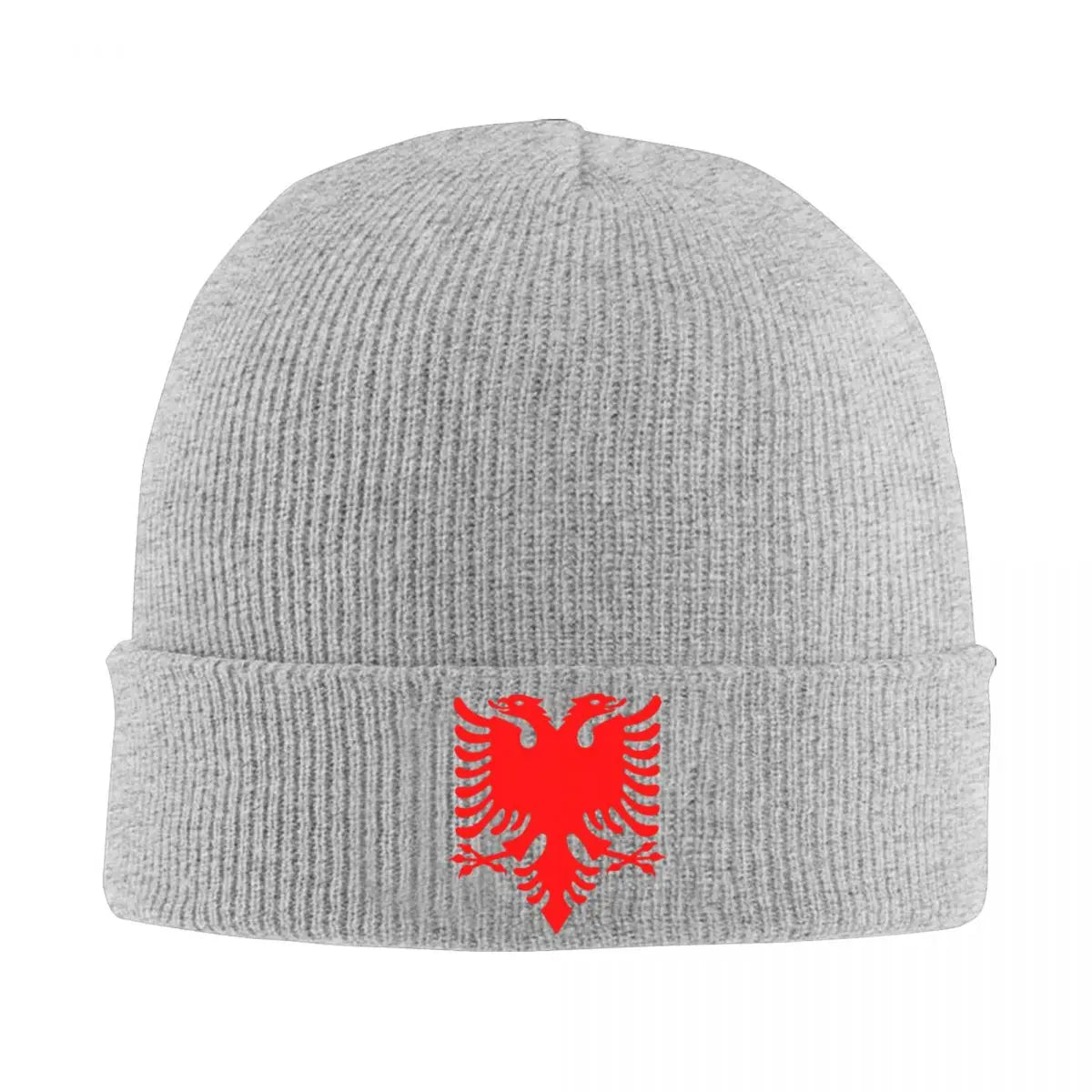 ALBANIA Flag Black Eagle On Red Knit Hat Beanie Autumn Winter Hat Warm Casual Caps Men Women Gifts