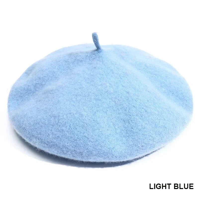 Vintage French Beret Cap for Women Autumn Winter Outdoor Berets Street Style Plain Cap Wool Warm Femme Girl's Beanie Hat Caps
