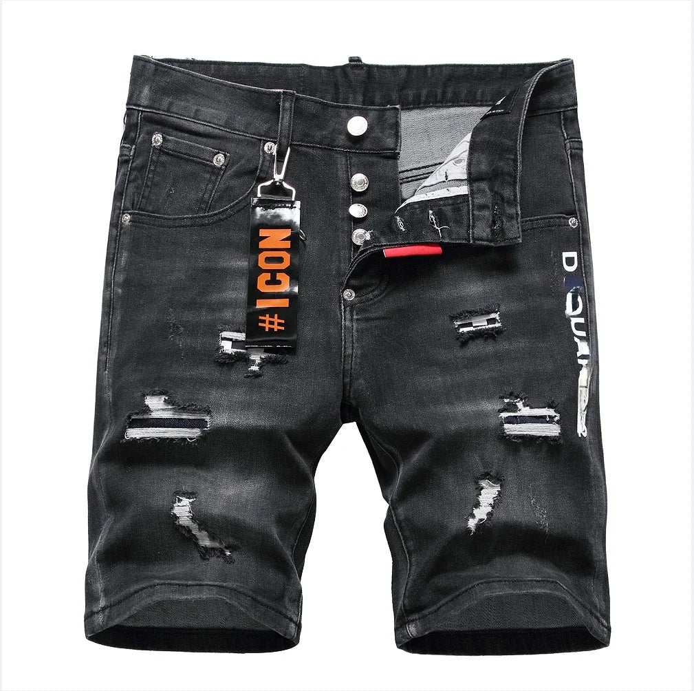 Dsq2 Mens Black Jeans Luxury Brands Male Street Slim Fit Pants Quality Summer Classic Denim Shorts Men Ripped Jeans D2