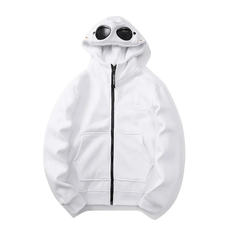 Couple CP Autumn and Winter New Fashion Zip-up sweatshirt jacket Leisure Hoodie Men and Women Couple Special Round Lens Cap