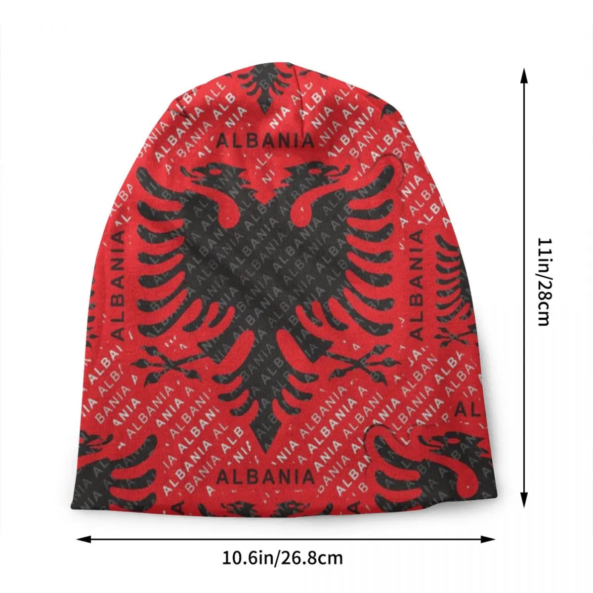 Albanian Flag Pattern Beanie Cap Unisex Winter Warm Bonnet Knitted Hats Fashion Albania Patriotic Skullies Beanies Hats For